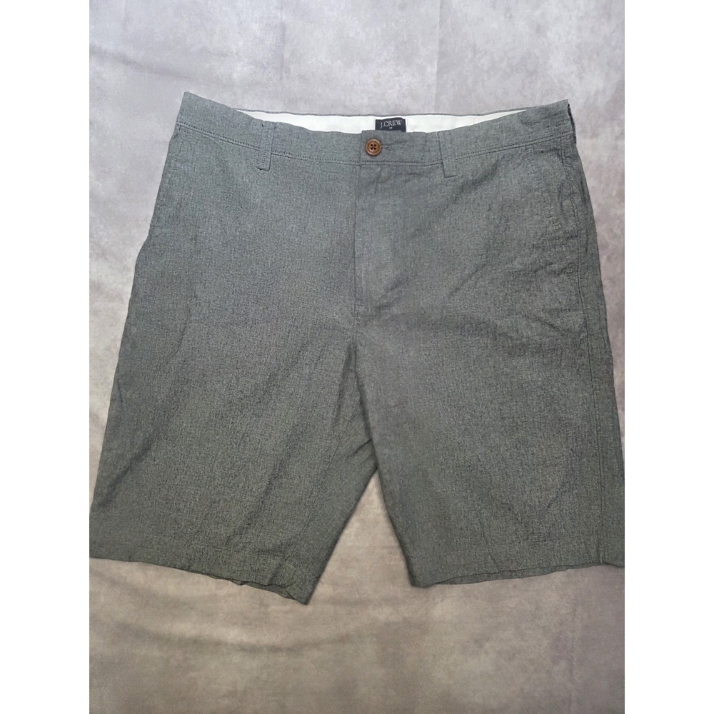J.Crew Rivington Chino Shorts Grey Chambray Flat Front Mens Size 34W Preppy